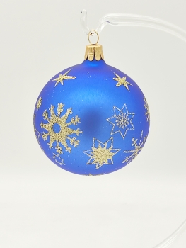 Baumkugel blau mit Sternen